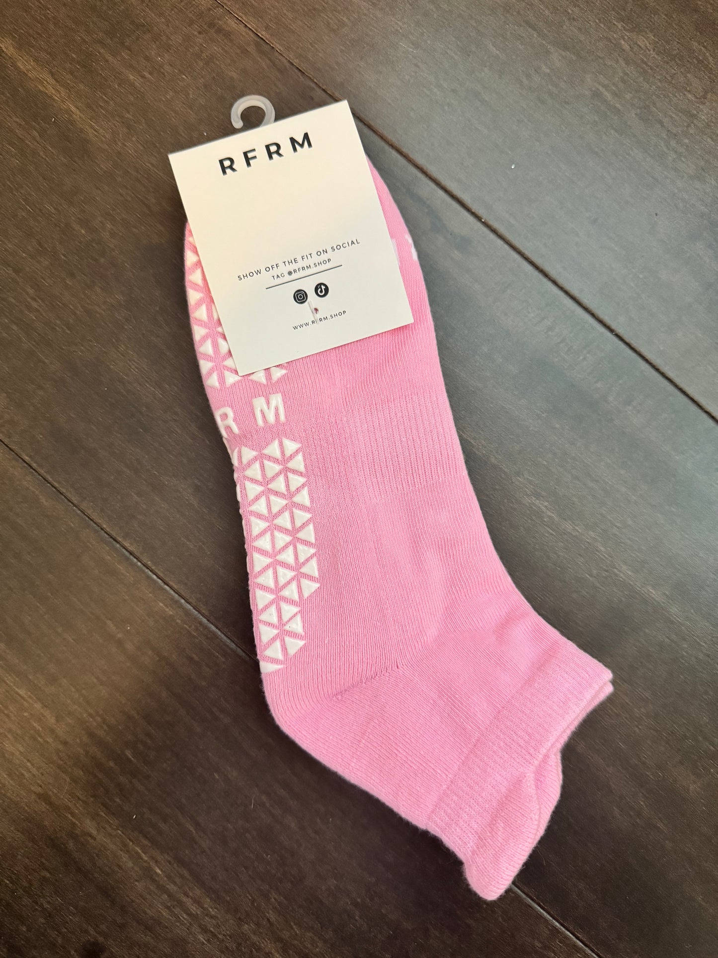 Pink Crop Grip Sock