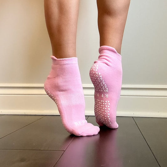 Pink Crop Grip Sock