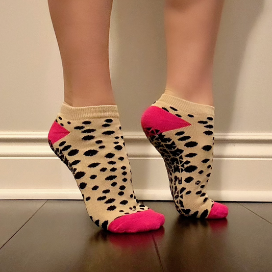 Leopard Crop Grip Sock